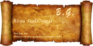 Biss Gyöngyi névjegykártya