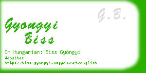 gyongyi biss business card